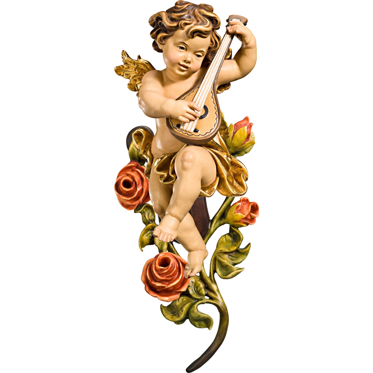 Ángel Bergland con mandolina con rosas